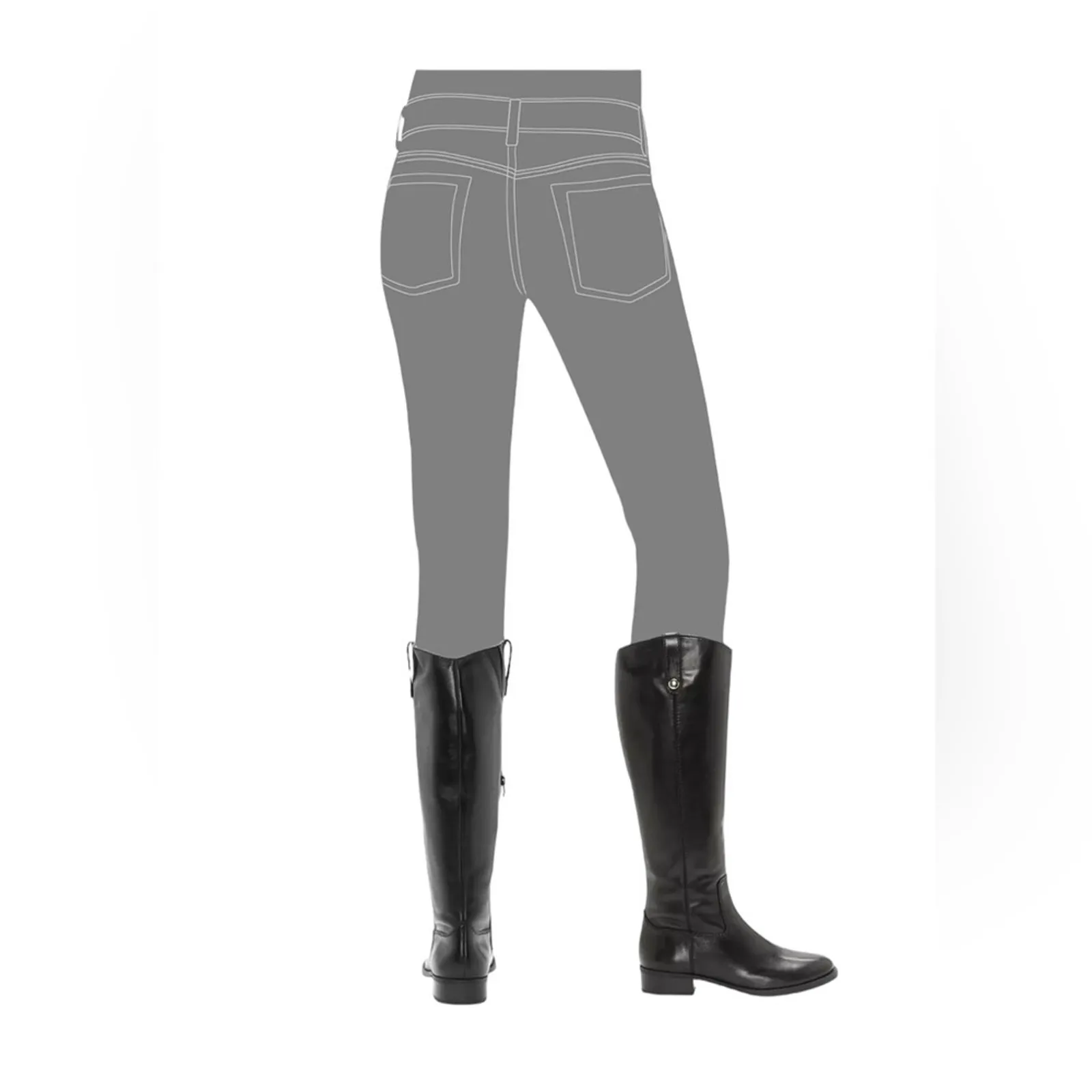 INC International Concepts NEW Size 5 Womens Black Fawne Riding Leather Boots - Image 6