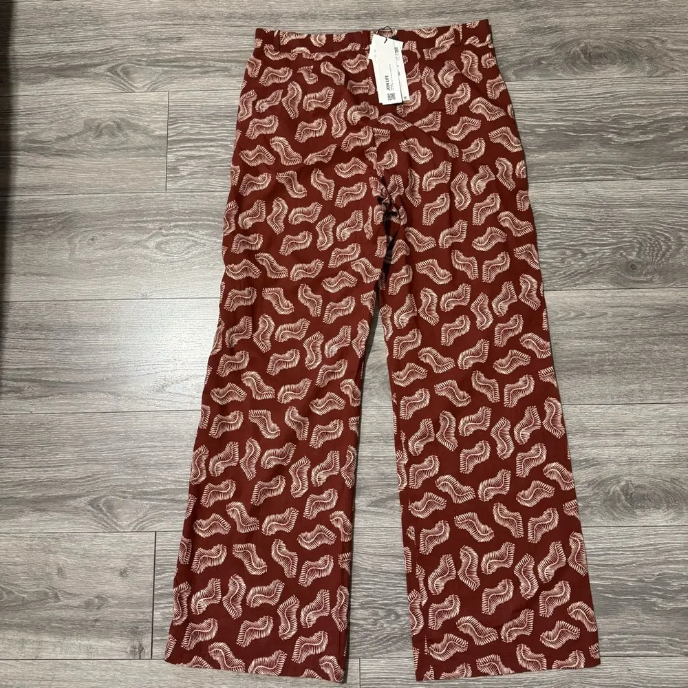 Zara Women The Jasmine Bohemian Pant High Rise Wide Leg Size L MISSING BUTTON - Image 7