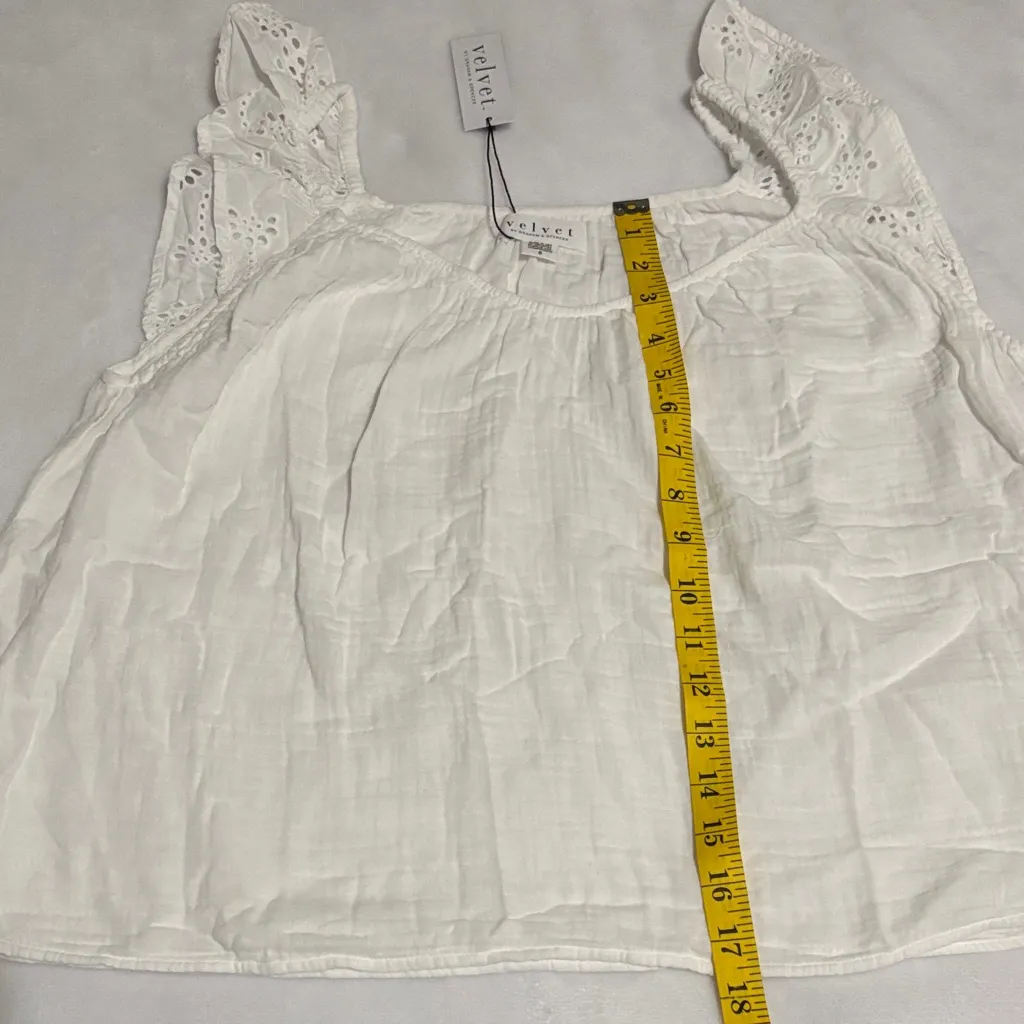 Velvet by Graham & Spencer White Ruffle Sleeve Blouse - Image 6