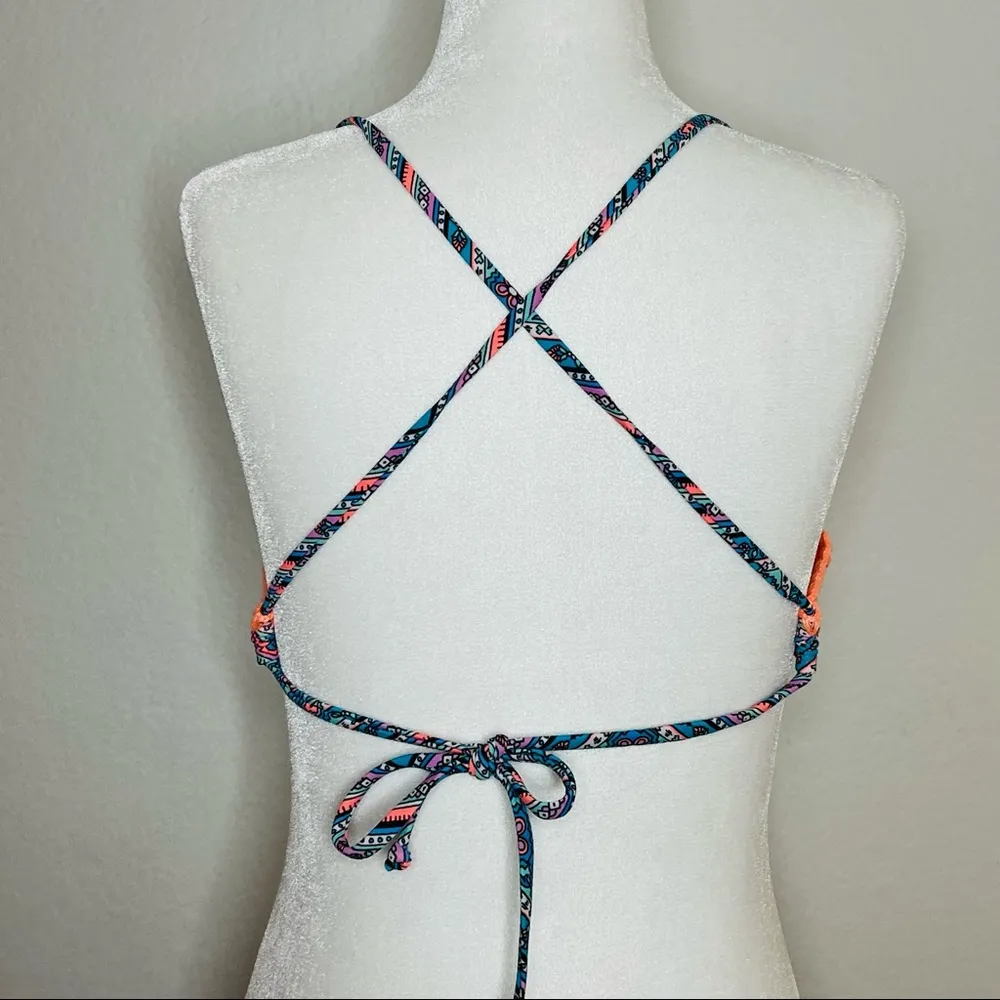 Swimsuit Top only bright colors cross ties in back - Image 3