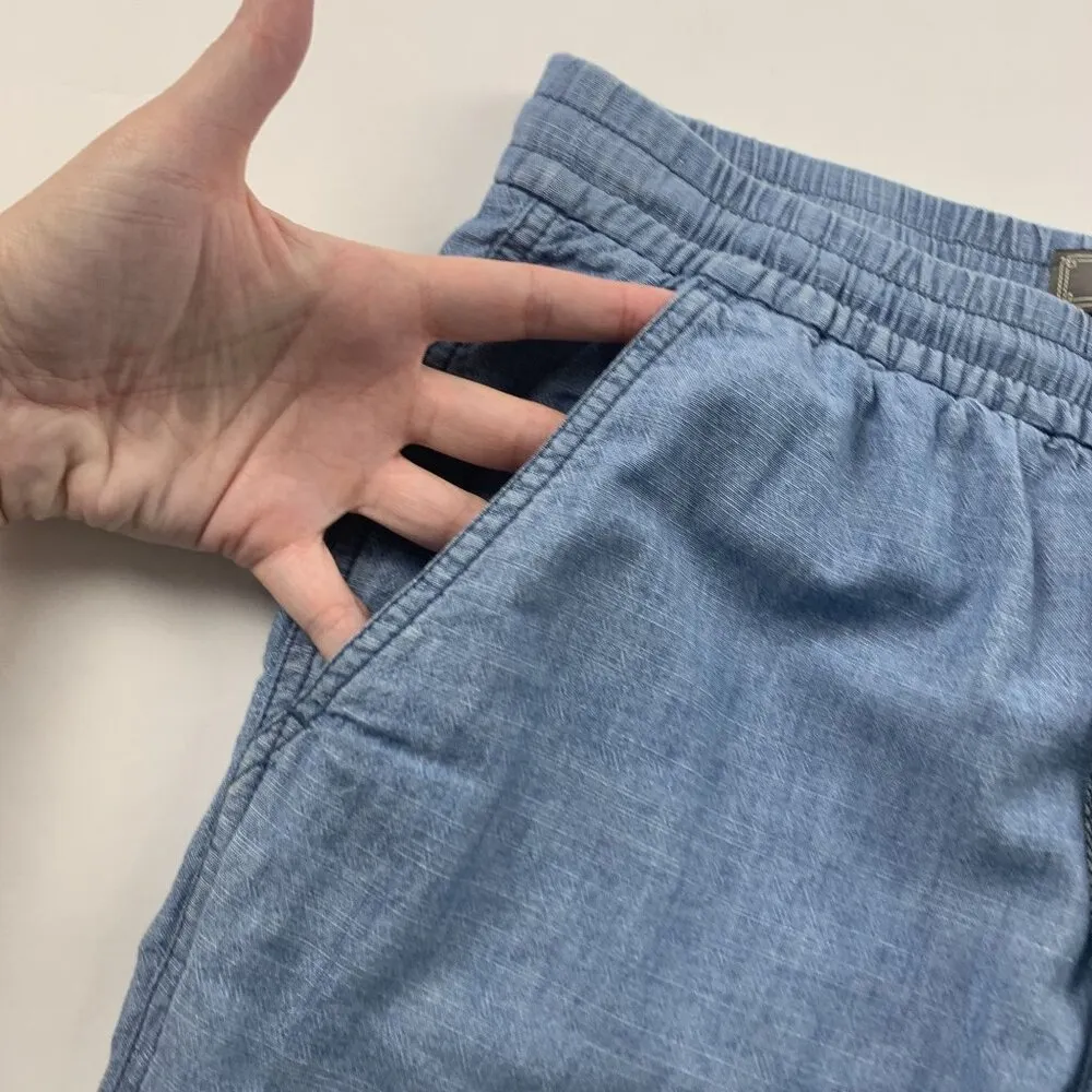 J.Crew Point Sur Blue Chambray Cotton Pull On Jogger Ankle Pant 4 - Image 3