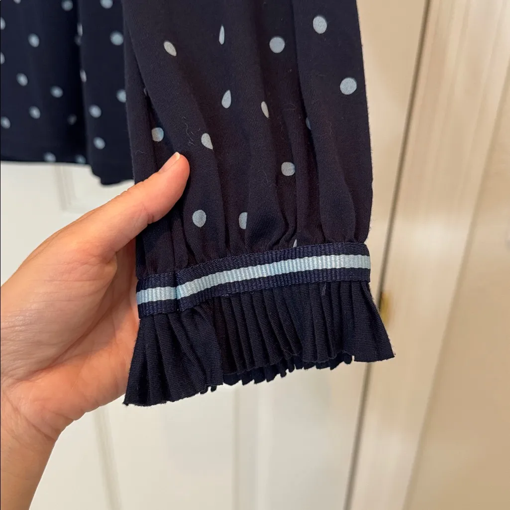 Boden Bronwyn Polka Dot Jersey Top Size 8 Blue - Image 10