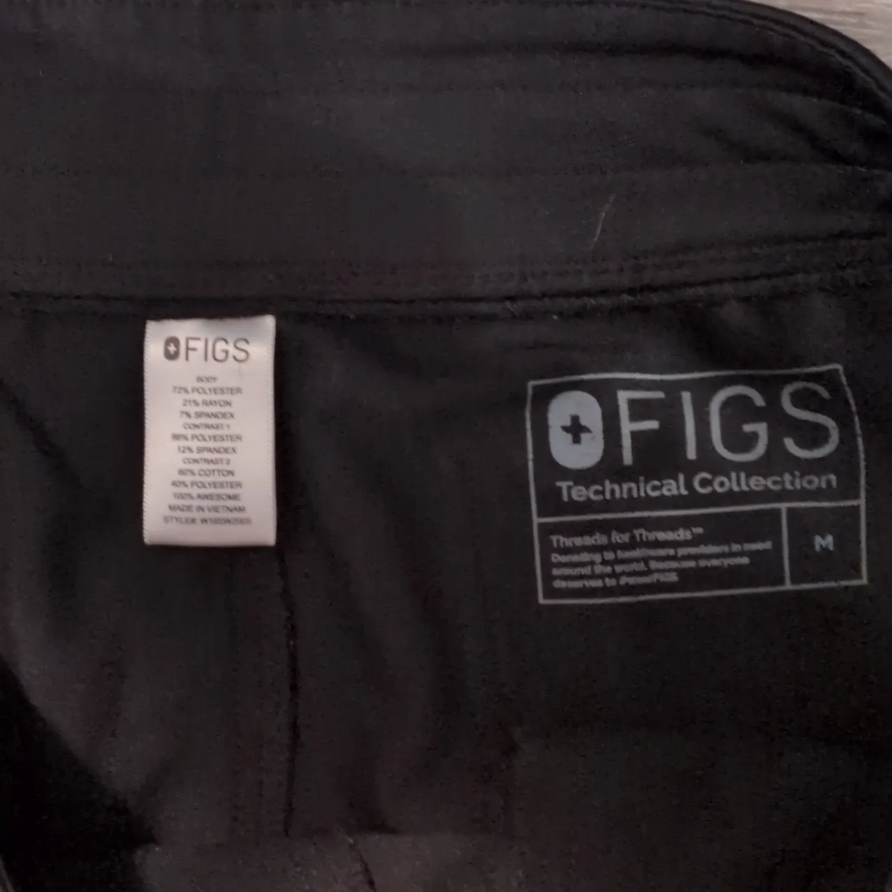 Figs Black Jogger Pants Size Medium - Image 4