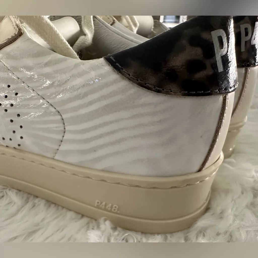 New P448 White Patent‎ sneakers shoes sz 35 - Image 4