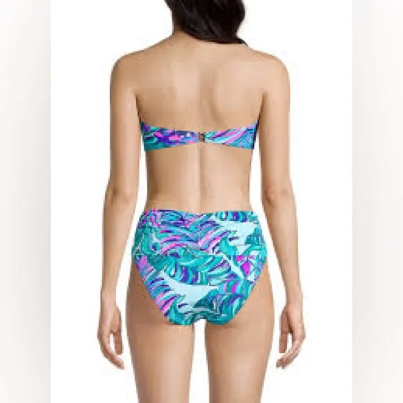 Lilly Pulitzer Pink And Teal Tropical Bikini Bottoms - Size 14 - Image 2