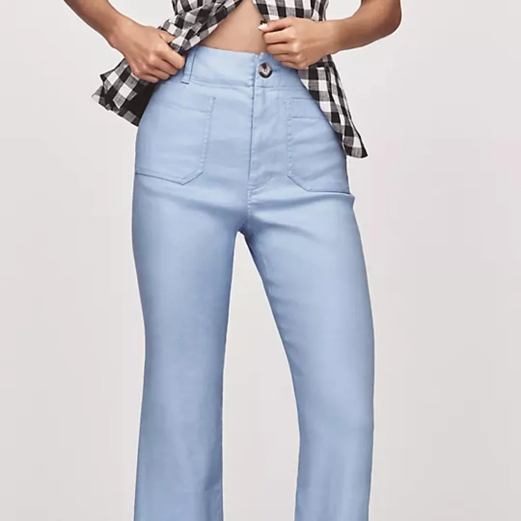 The Colette Linen Blend Crop Wide-Leg Pants by Maeve (NEW) - Image 3