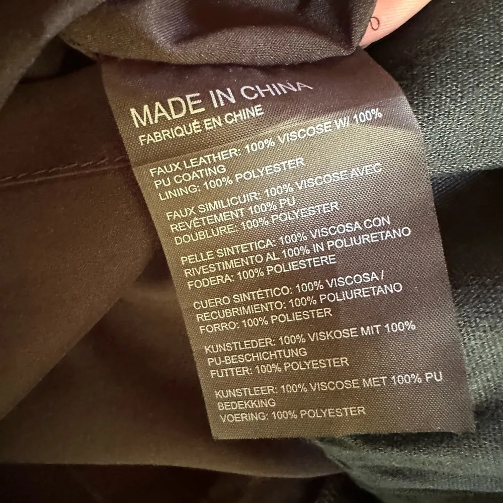 Club Monaco Womens Delani Black Faux Vegan Leather Ruffle Hem 0 Elastic Waist - Image 7