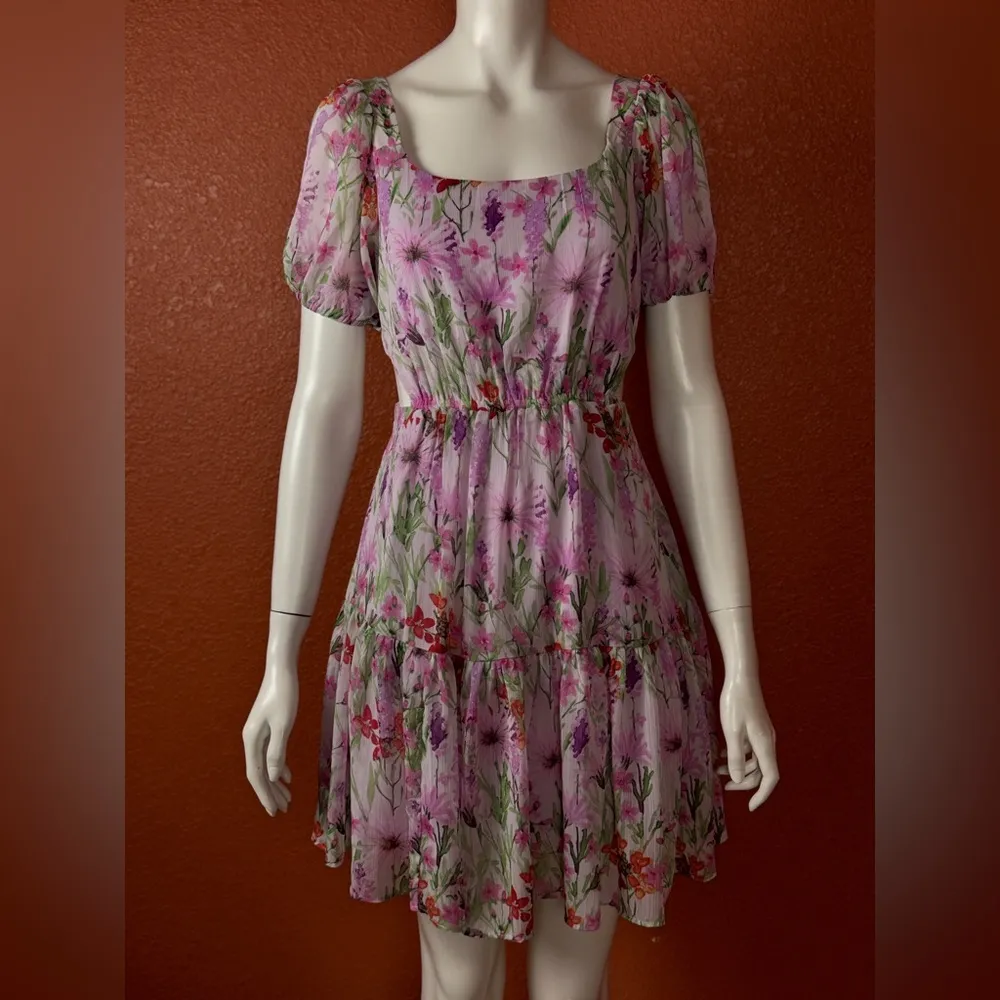 Taylor Pink Floral Mini Dress Size 4. E100 - Image 3