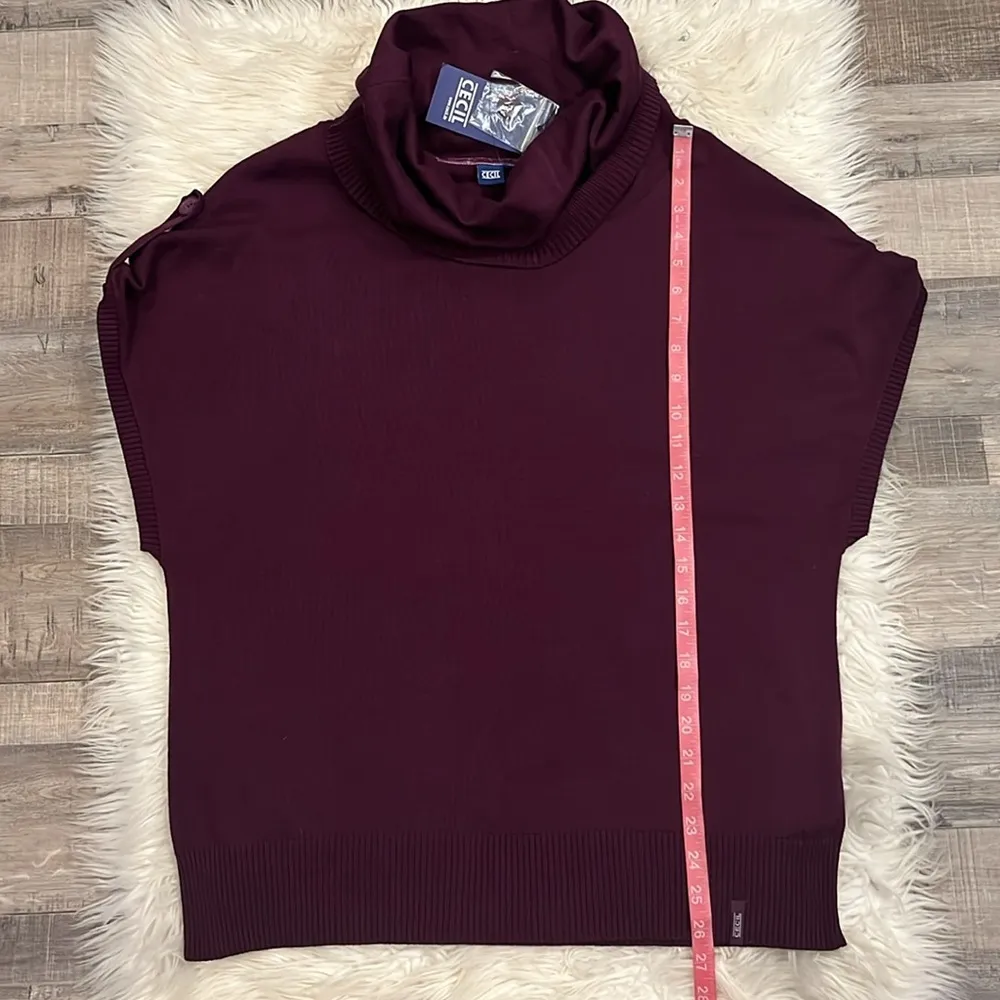 NWT Cecil Germany fine knit cowl neck sweater eggplant purple M - Image 10