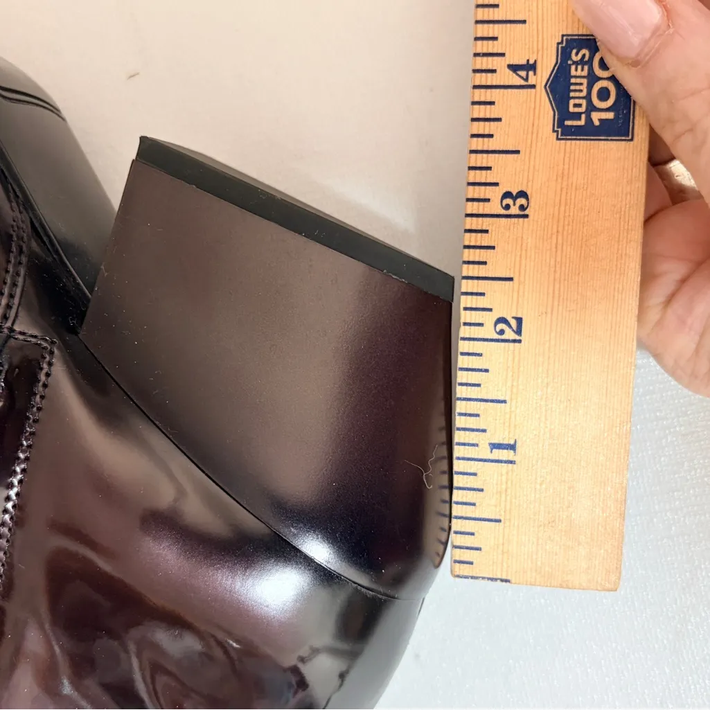 Franco Sarto Shiny Maroon Bronze Ankle Boots Block Heel 9.5 NEW L-Amber - Image 7