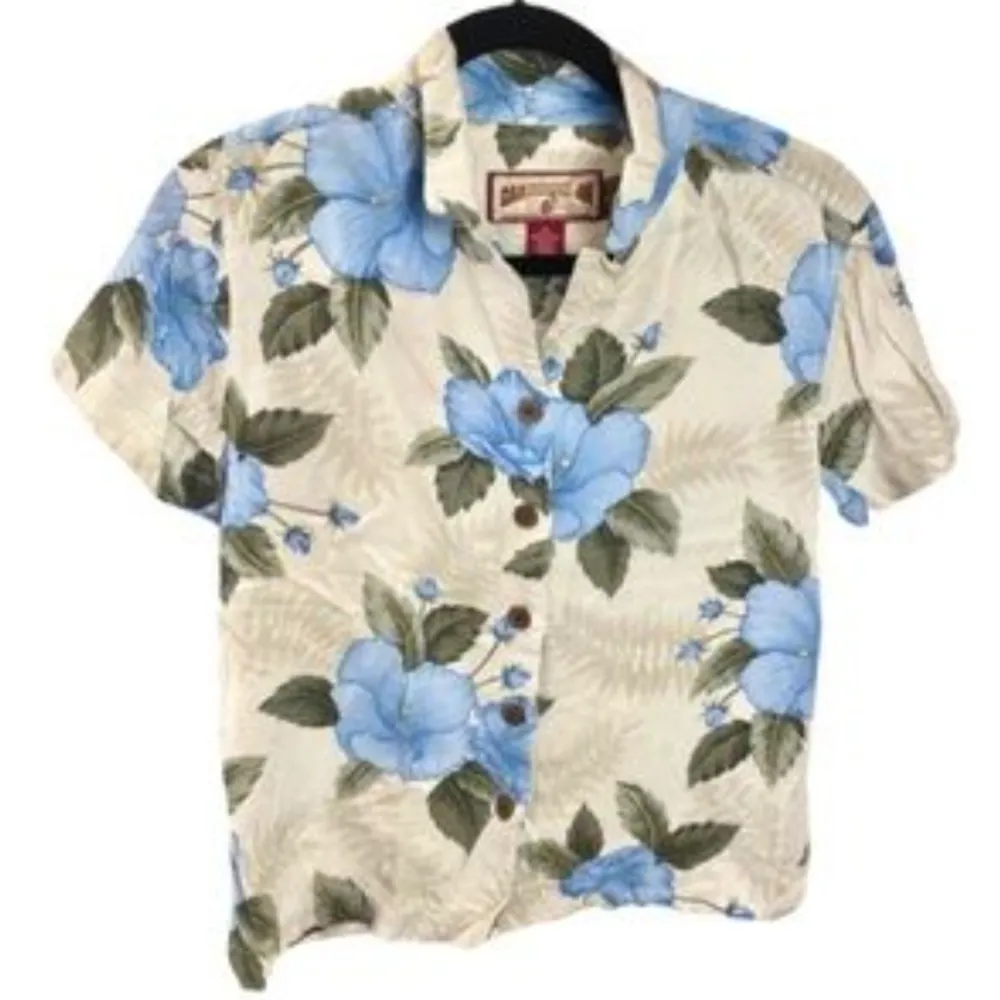 Caribbean Joe Women's Hawaiian Shirt Tropical Floral Sheer Rayon Size M Button - Image 13