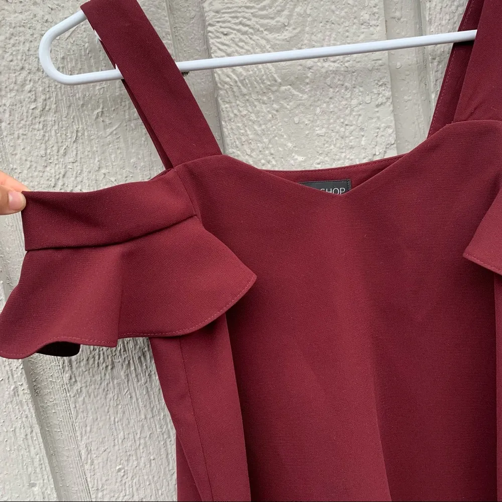 TopShop cold shoulder frill top women’s Size 2 - Image 6