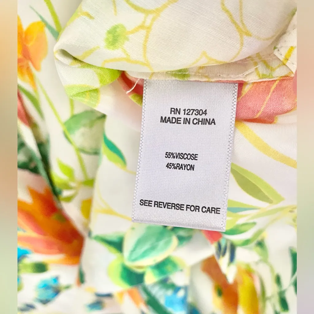 John Mark Floral Satin Dress Shirt/ Tunic Long Sleeve Size L NWT Green Size L - Image 7