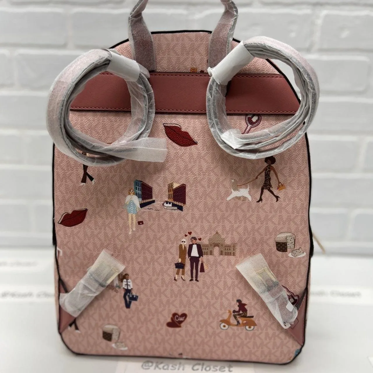 Powder Blush Multi Jaycee Large Zip Backpack - Image 7