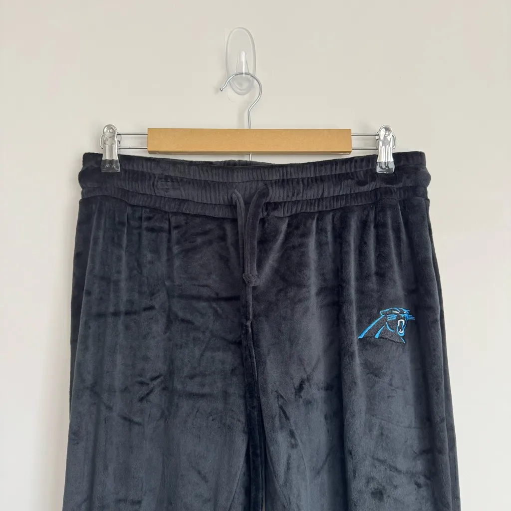 NFL Carolina Panthers Velour Elastic Waist Medium Women Jogger Pants Bla…‎ - Image 3