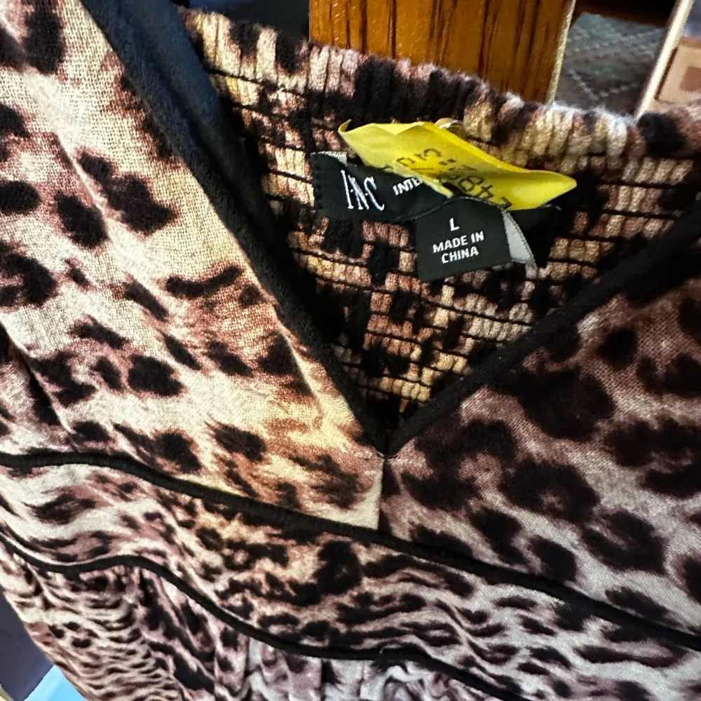 INC SZ L leopard print cotton jumpsuit animal print Brown Size L - Image 6