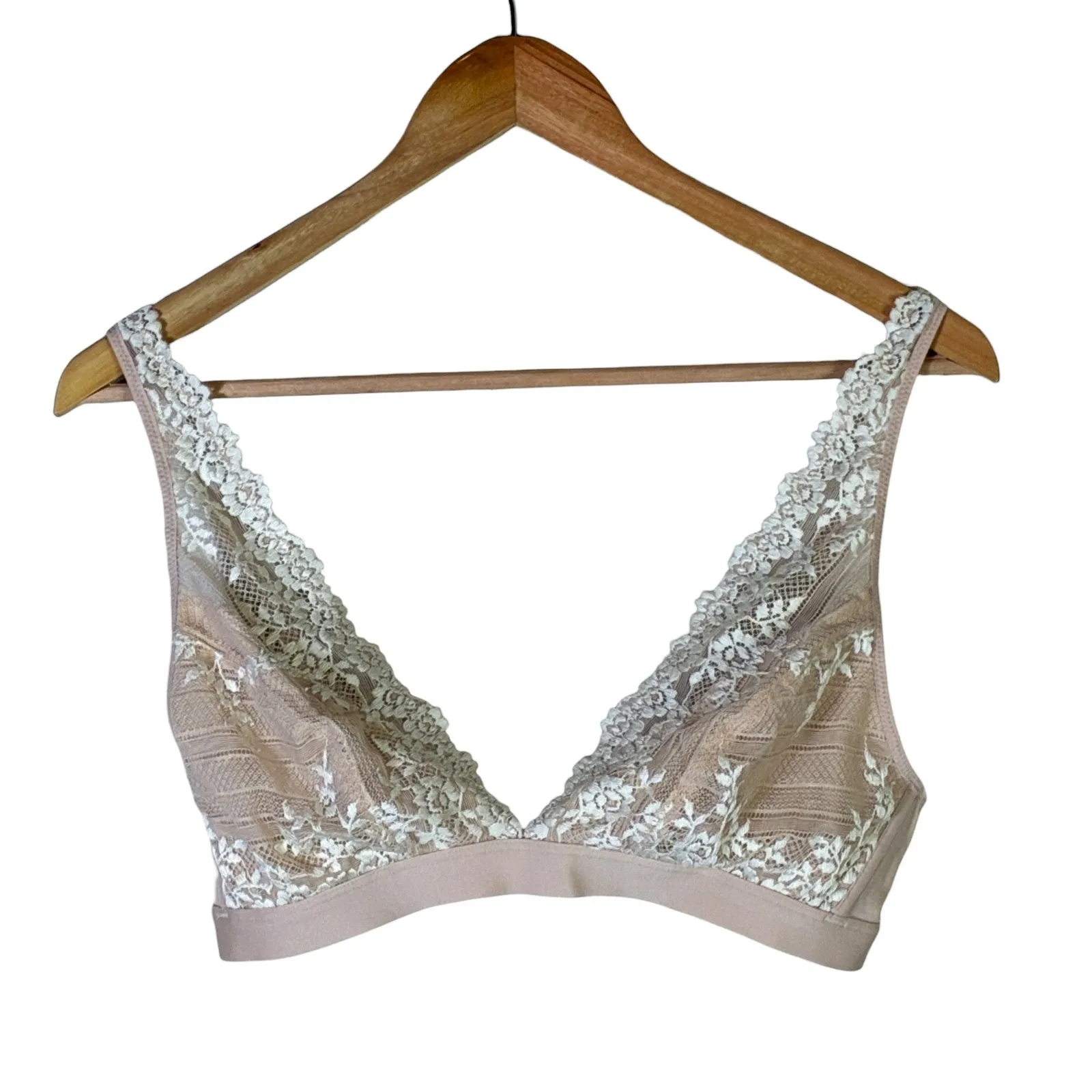 Wacoal Embrace Lace Wirefree Convertible Bra Womens 38 Taupe Feminine Coquette - Image 2