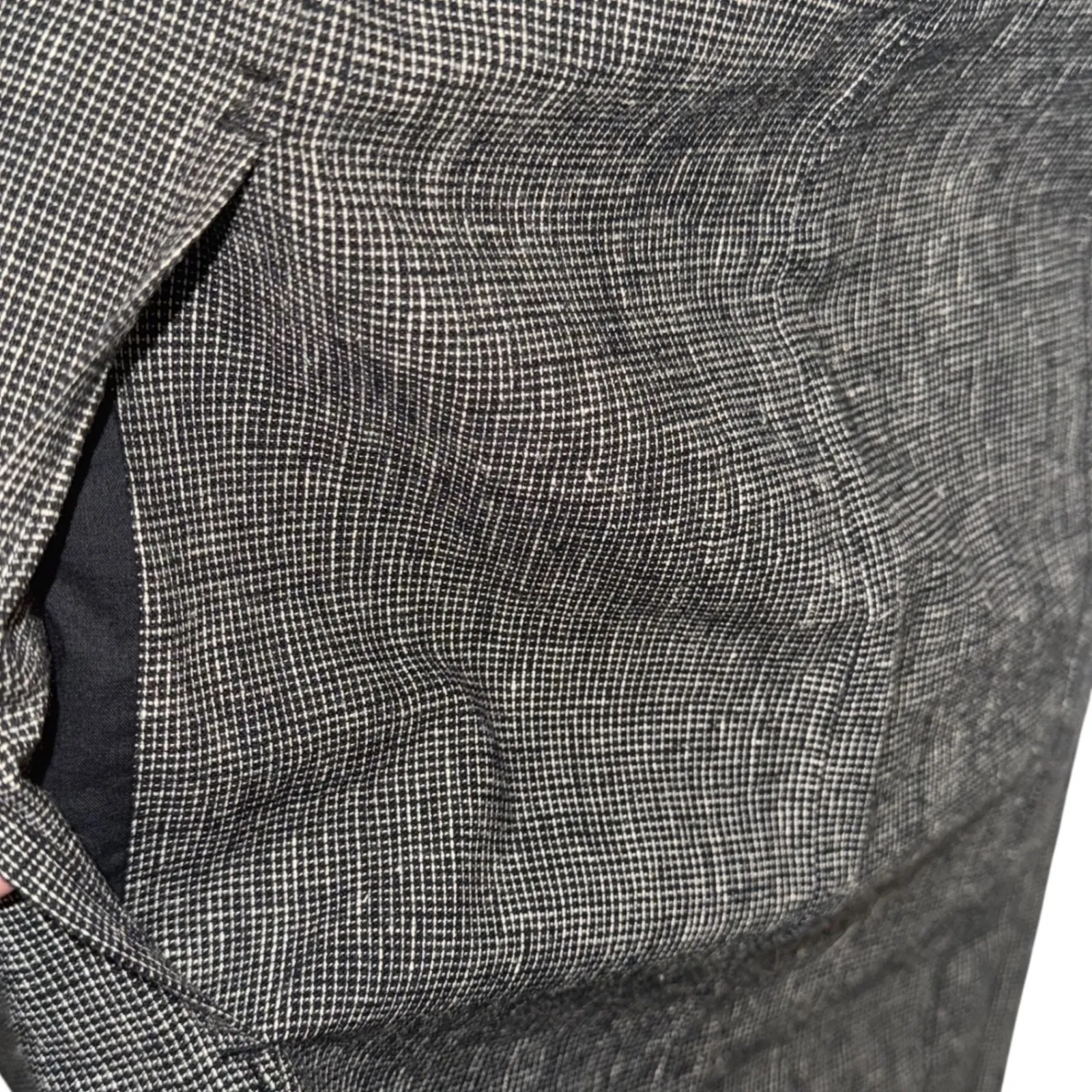 EILEEN FISHER Charcoal Textured Hemp Cotton Short Sleeve Midi Dress EUC SP - Image 4