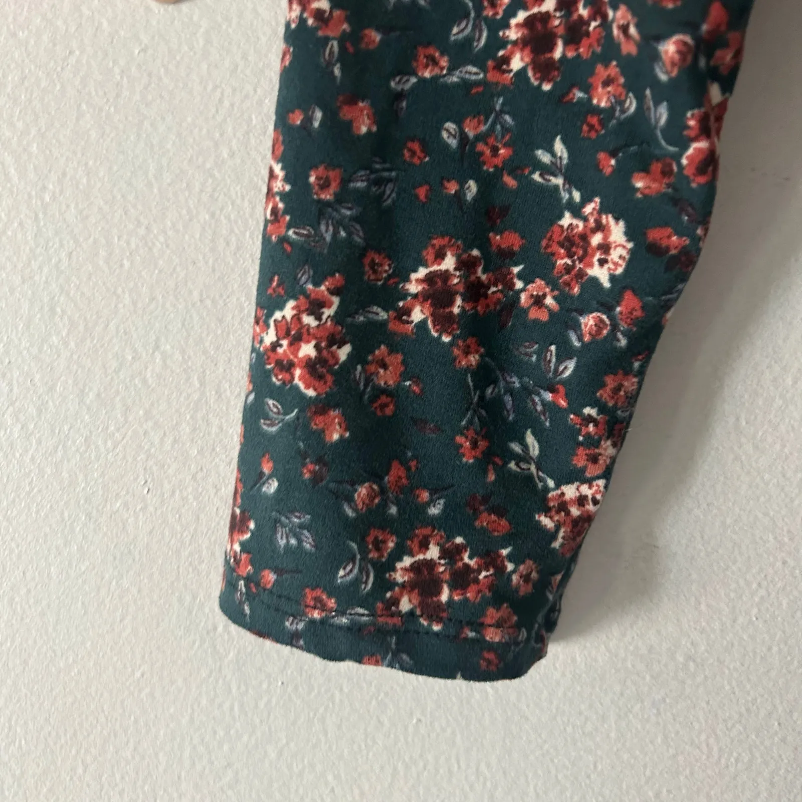 Alya Women's 3/4 Sleeve Floral Tie Knit Fit and Flare Mini Dress Green S Small - Image 5