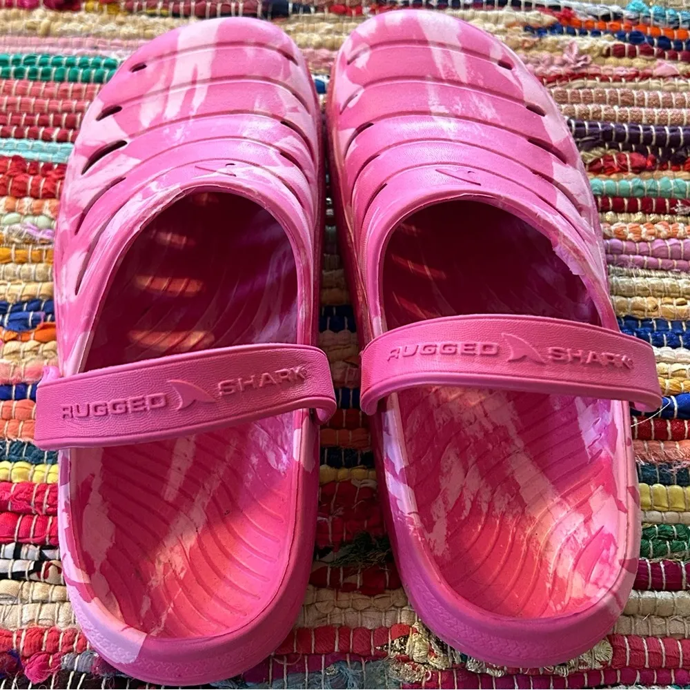 RUGGED SHARK Clog Shoe Sneaker Pink Crocs Style Women's Girl's Size 6 - Image 6
