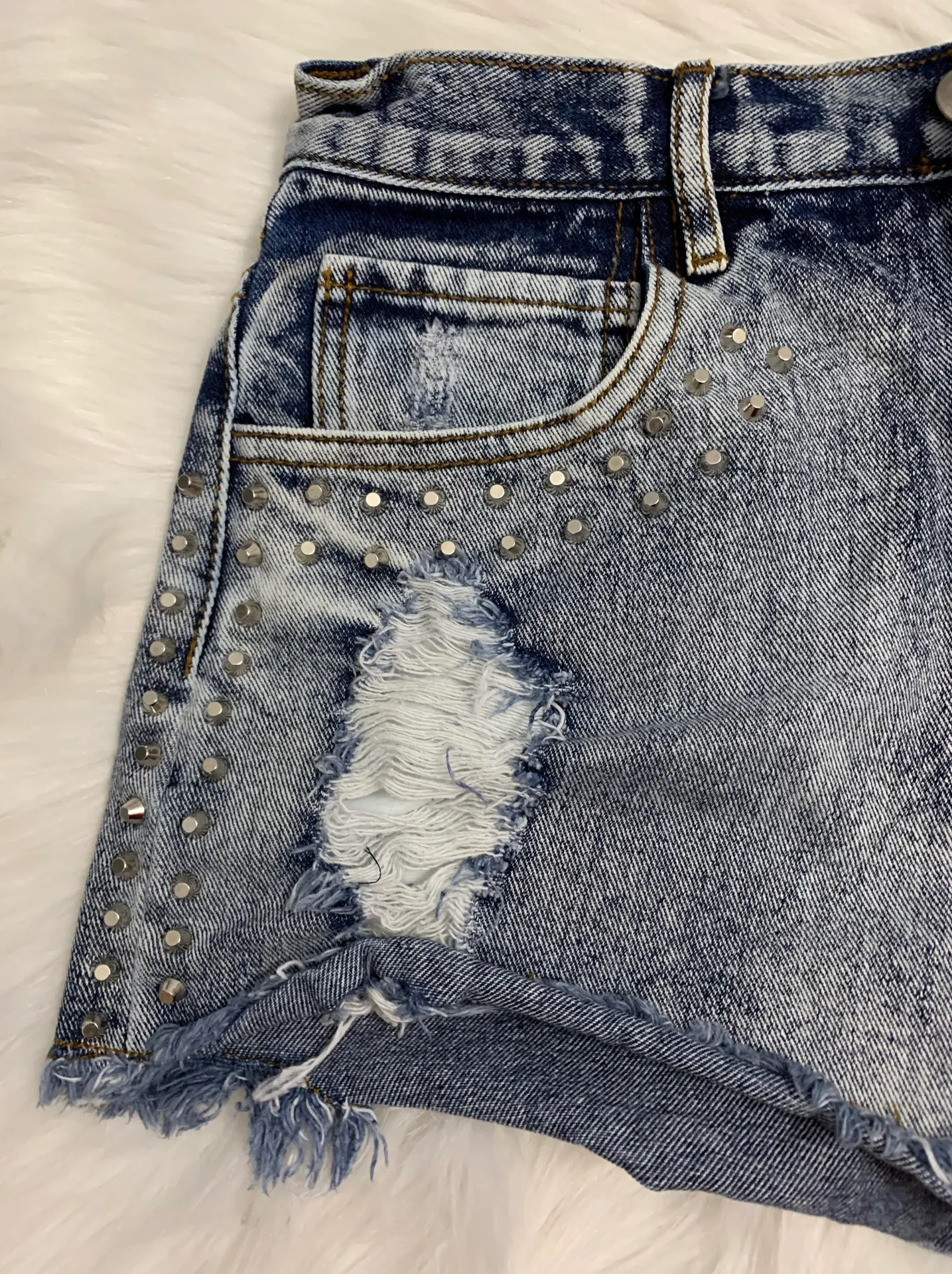 Studded Denim Shorts  - Image 3