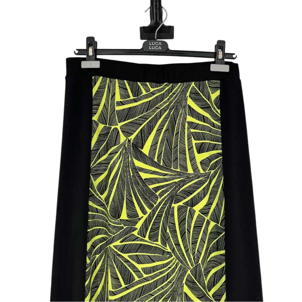 Michael Michael Kors Printed Maxi Dress size Medium Two Tone Abstract Leaf Black - Image 4