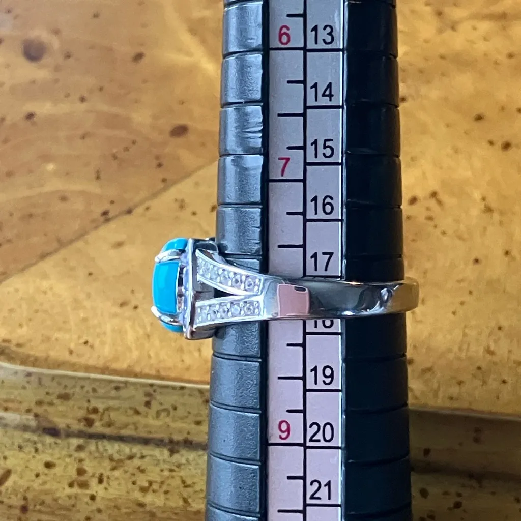 Sleeping Beauty Turquoise Tanzanite Sterling Silver Ring Size 8 Blue - Image 9