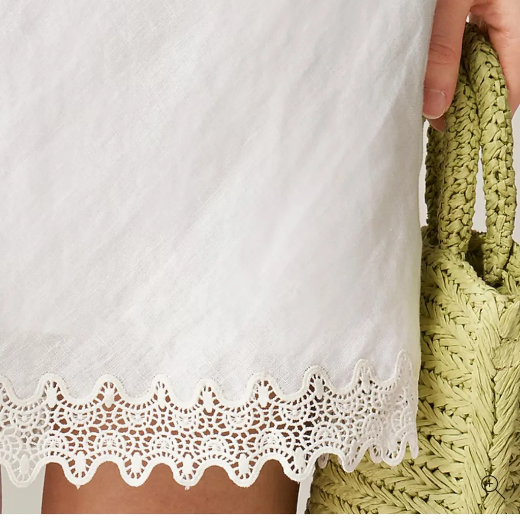 J.Crew Petite Gwen lace-trim slip skirt in linen - Image 2