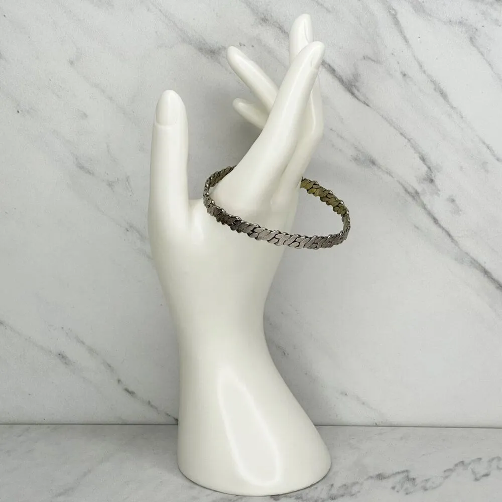 Vintage Aton Signed Silver Braided Bangle ✨ Designer Flat Woven Bracelet 💫 - Image 4