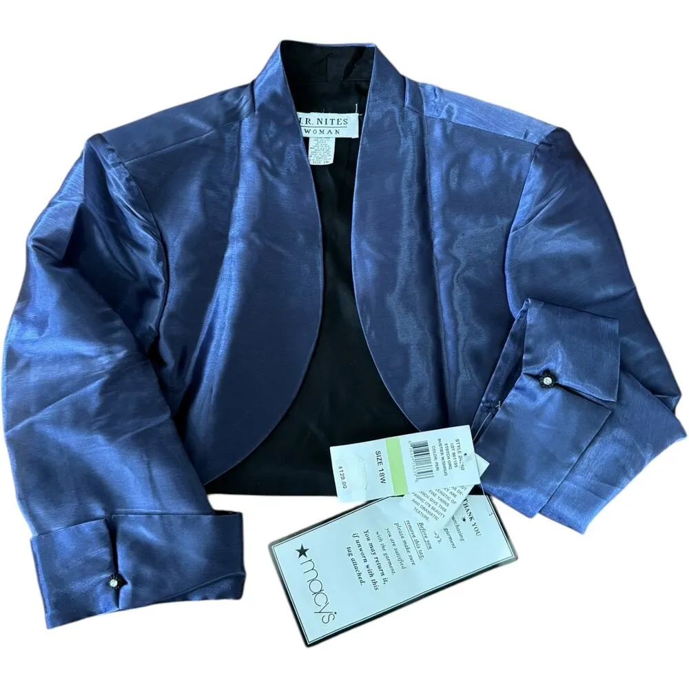 NWT J. R. Nites by Caliendo shimmery twin set bolero & ruched Camisole purple 2X - Image 2