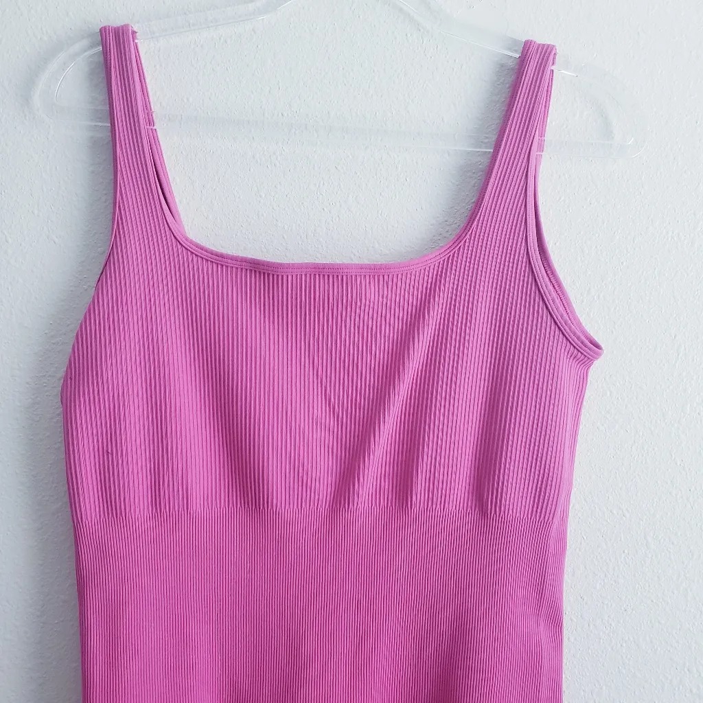 Ribbed Athletic Pink Short Romper Gym Fit - Image 3