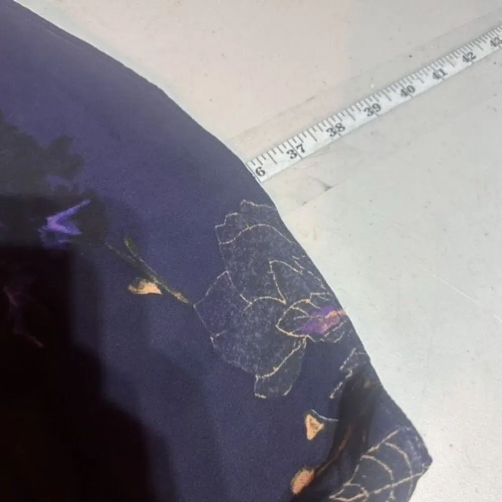 Babaton‎ Aritzia Women's Floral Silk Benedict Sleeveless Shirt Dress Navy Medium - Image 5