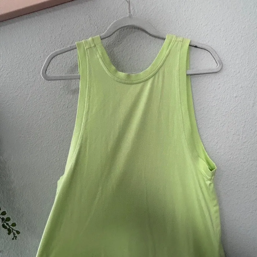 NEW Free People Hot Shot Tunic Tank Coral Lime Green Oversize Small Athleisure - Image 7
