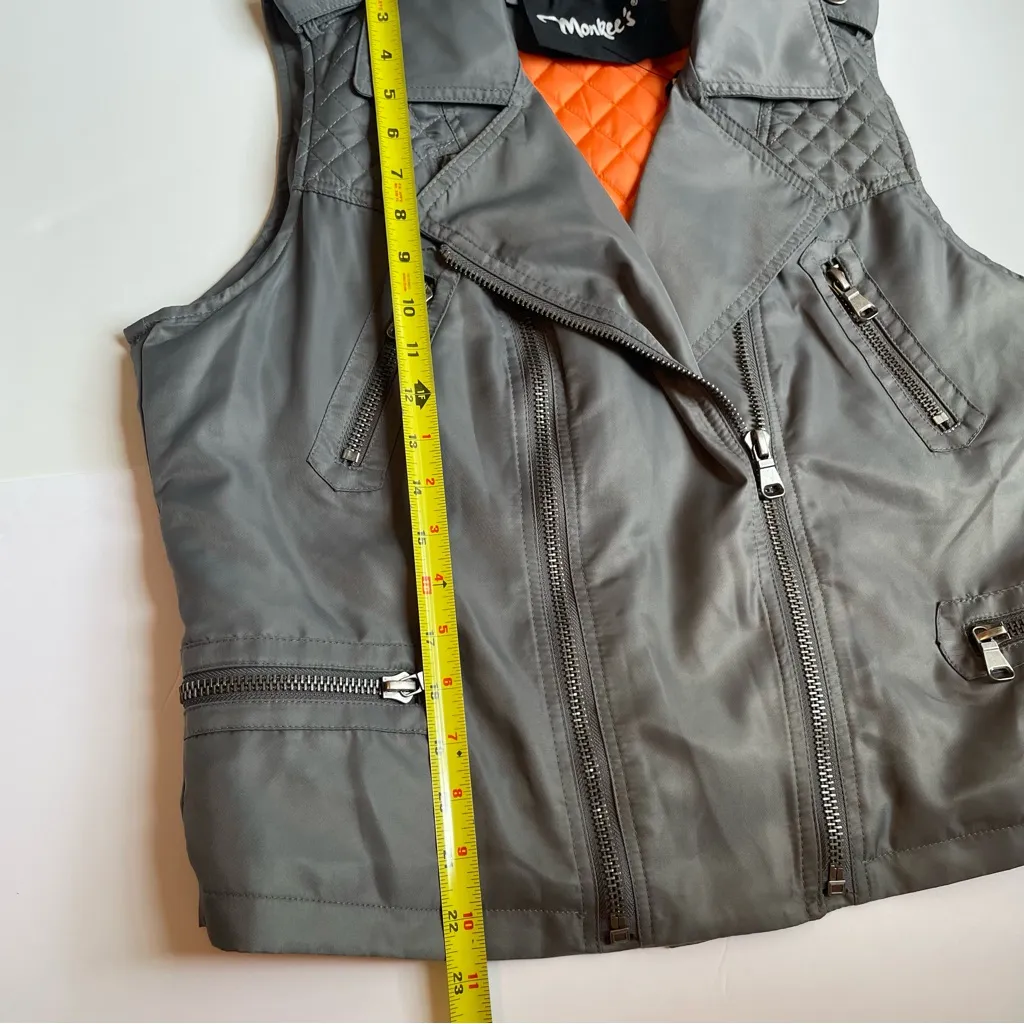 Monkees of Virginia Beach Orange and Gray Vest. Size L - Image 2