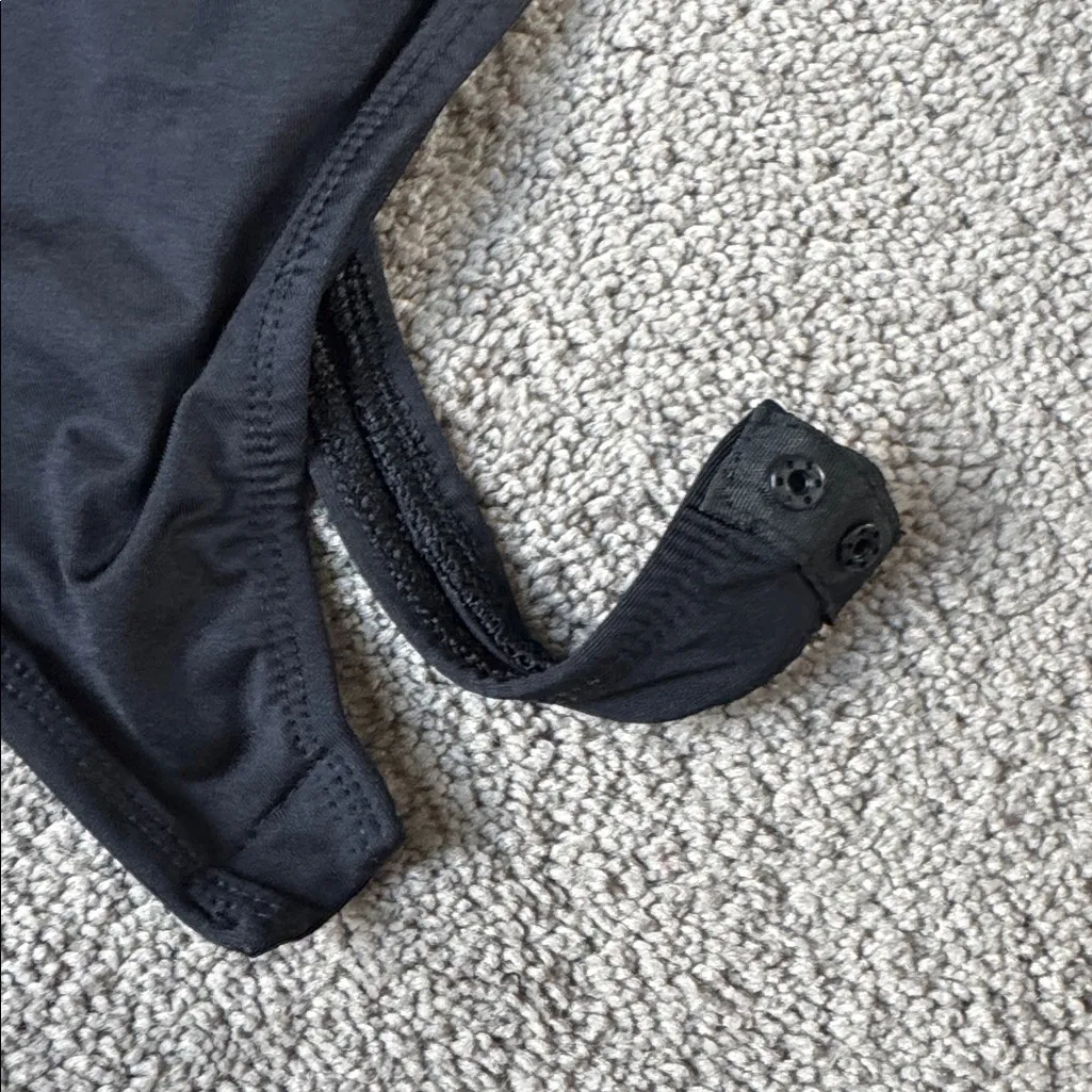 Miss Selfridge Black Velour Bodysuit SIZE 6 - Image 3