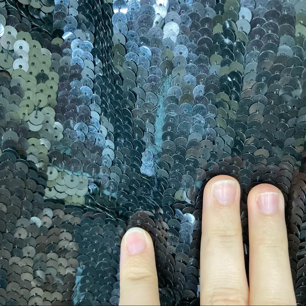 GUNIT | Vintage 100% Silk Black Sequin Skirt Set Size L - Image 8