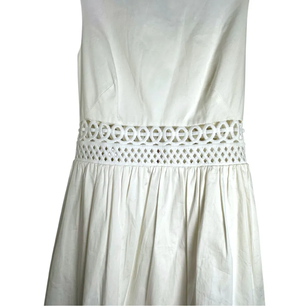 NEW Ted Baker London Dayzey white A-Line Sleeveless lace Panel Fit Midi dress 2 - Image 7