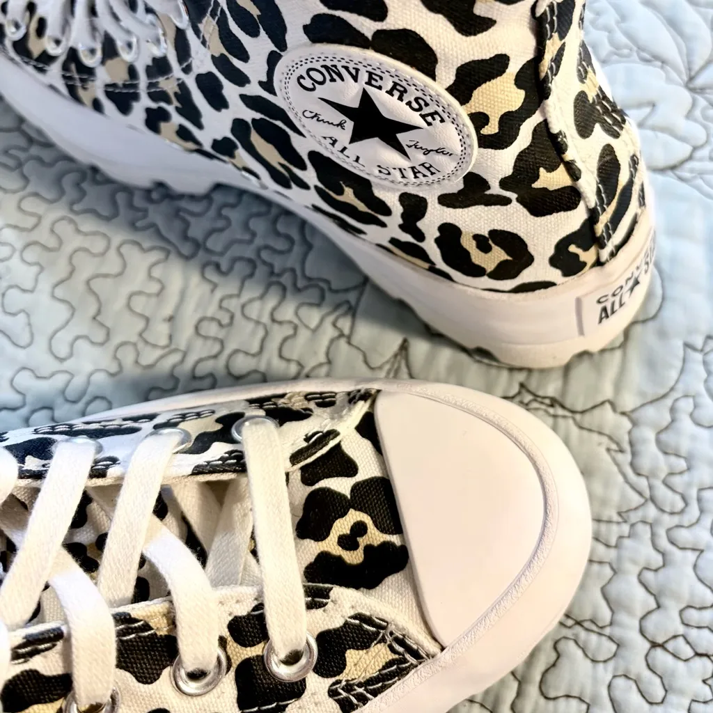 Converse Chuck Taylor All Star Lugged High Leopard Sneakers #571250C Sz 8.5💚 - Image 6