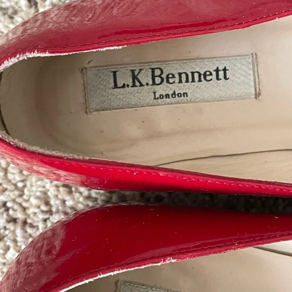 L.K. Bennett London  Red Patent Leather Flat Shoes Size 36.5 Ballet Flat - Image 5