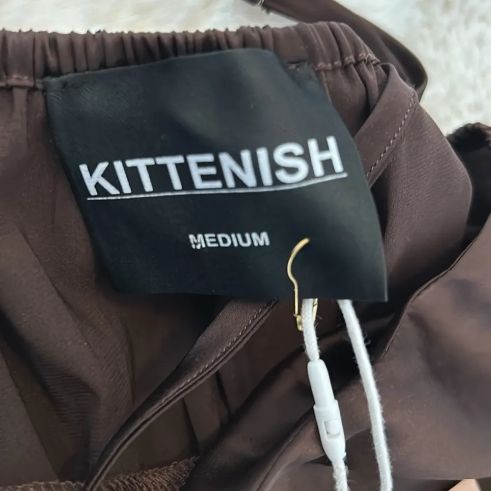 Kittenish Brown Satin Fringe Hem Jumpsuit - Image 8