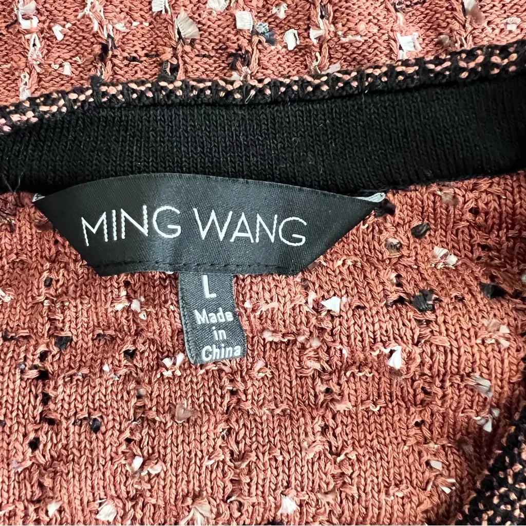 Ming Wang Long Knit Brown Copper Women's Tweed Jacket - Image 9