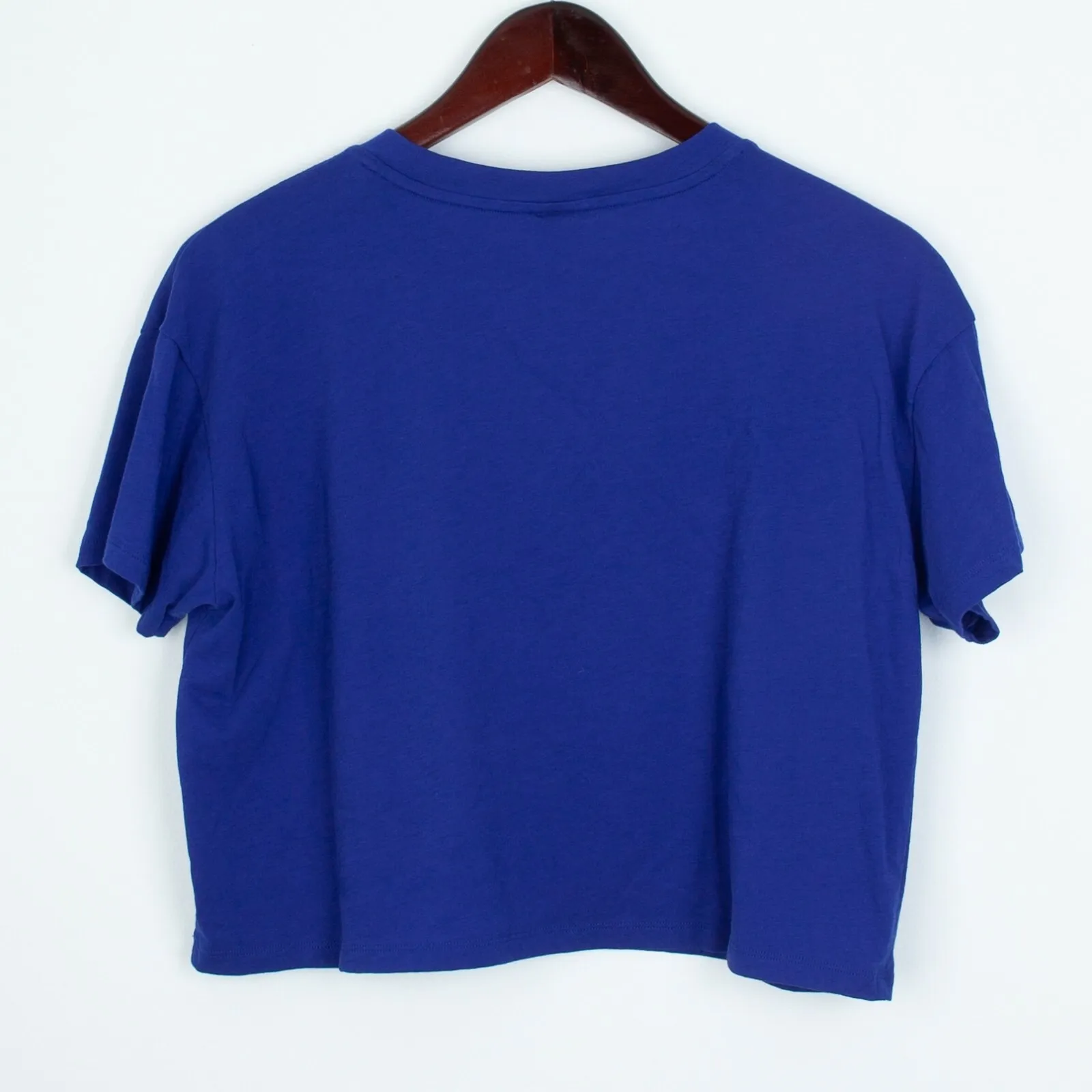 Victoria Sport Cropped T Shirt Blue Graphic Logo Short Sleeve Womens Size S - Image 5