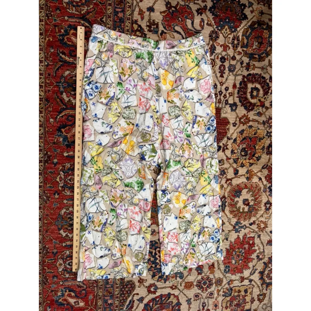 Womens Maeve Boho The Brooklin Printed Wide-Leg Boho Floral Pull-On Pants XL - Image 2