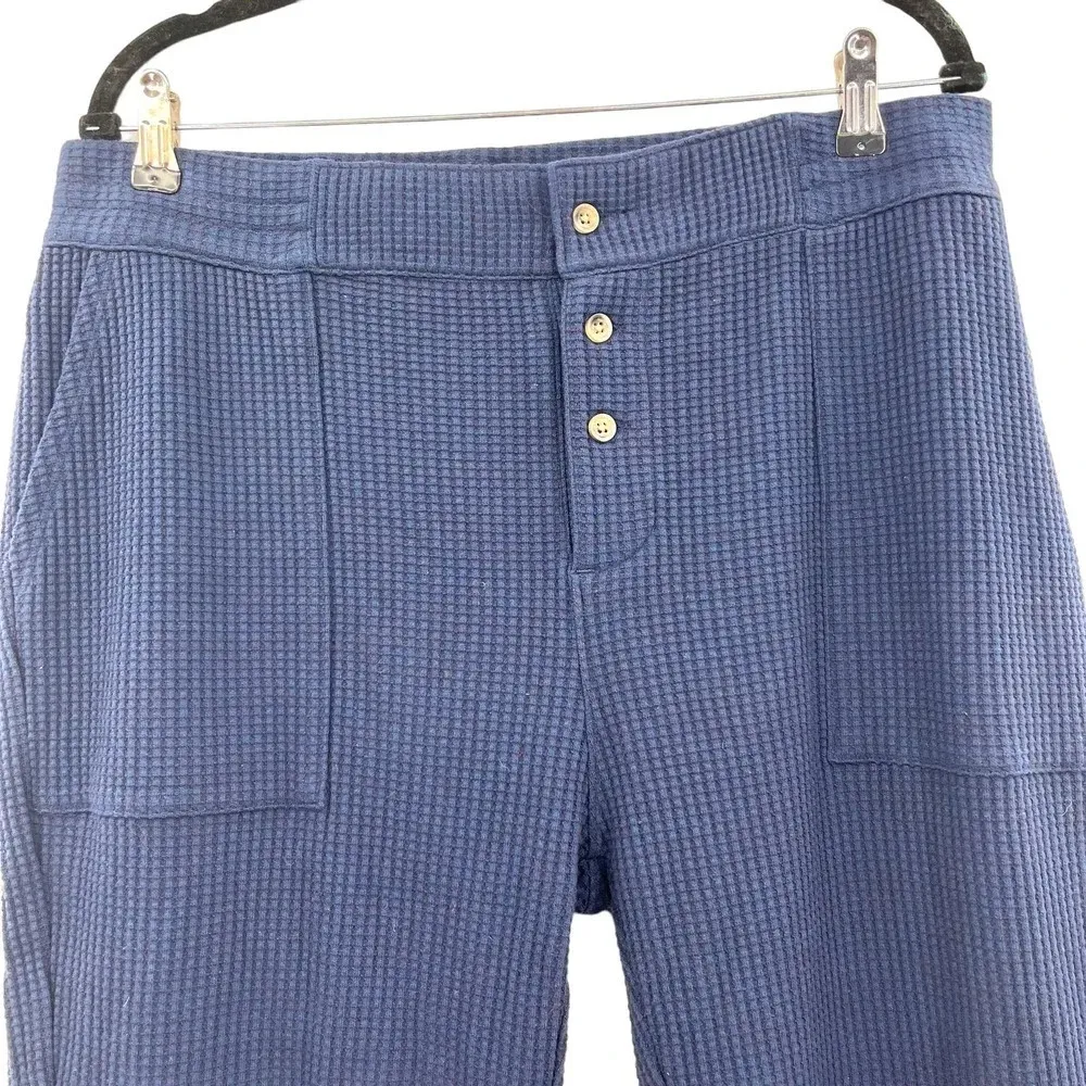 Faherty Yule Waffle‎ Knit Joggers Leggings Midnight Navy Blue Size XL - Image 4