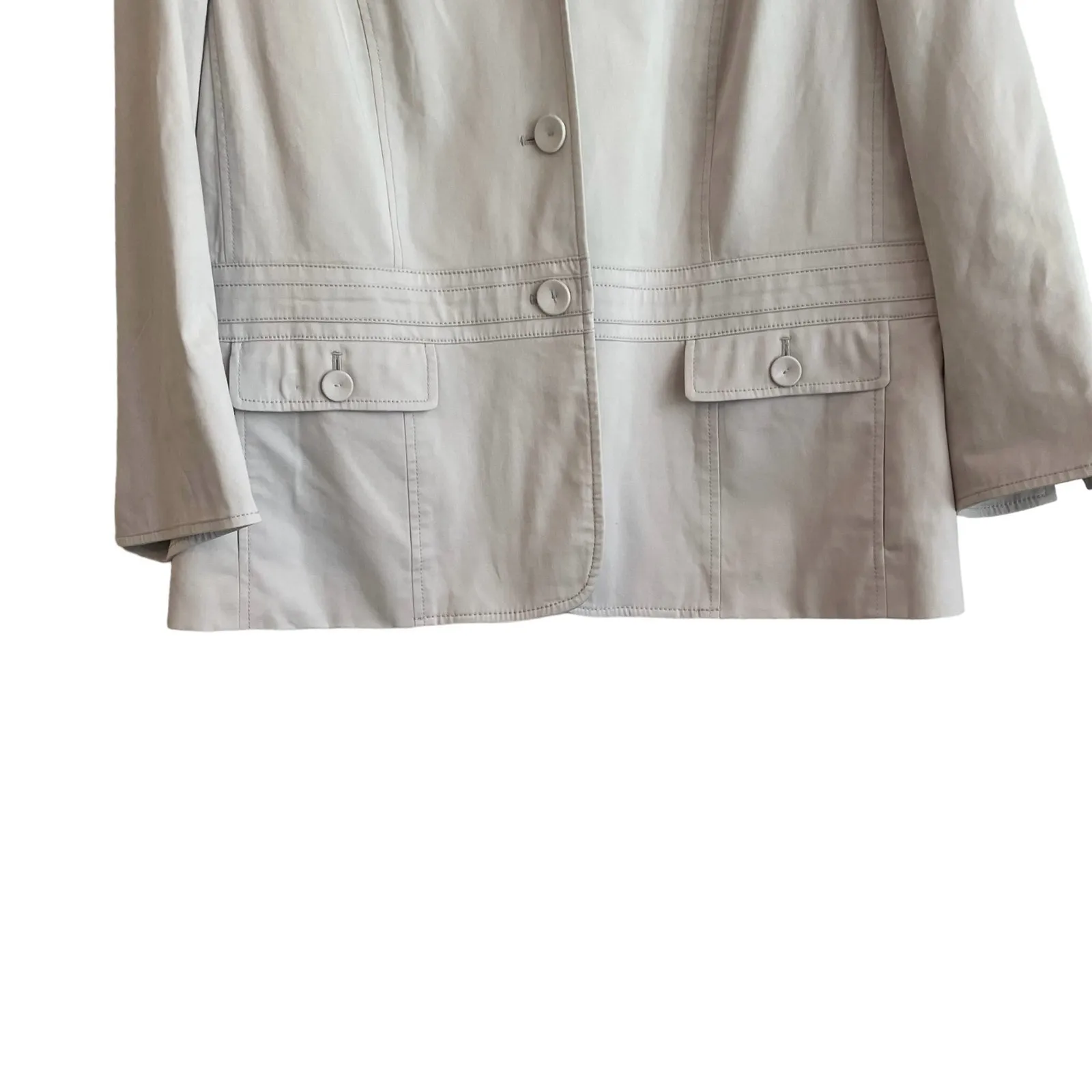 Talbots Women Petite‎ Jacket Long Sleeve Stretch Cream Classic Career Blazer - Image 6