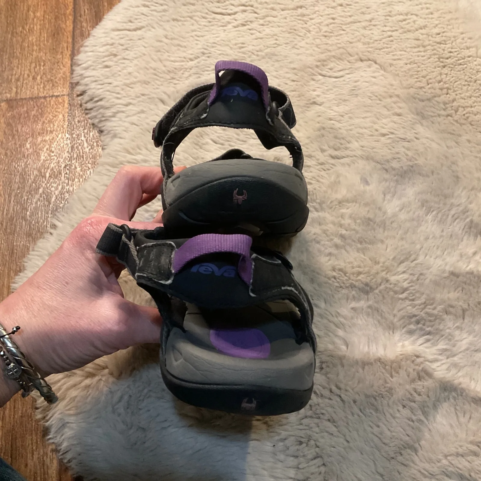 Teva Tierra Sport Sandals Size 8 Black Gray Purple Accent Hiking Water Womens - Image 7
