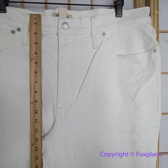 NEW Madewell The Perfect Vintage Wide-Leg Crop‎ Jean Tile White, 33 - Image 6