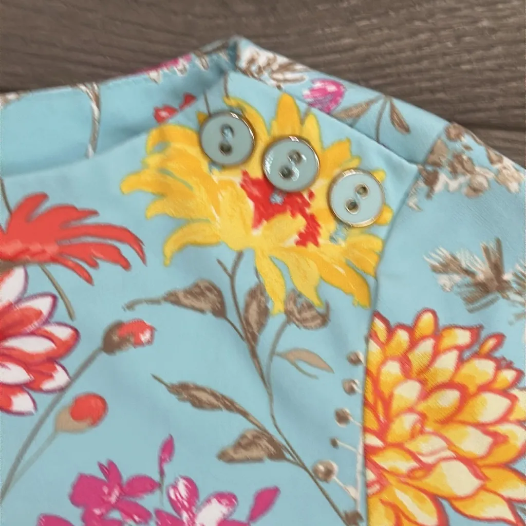 J. McLaughlin Catalina Cloth‎ Wavesong Tee Shirt Floral Print Size XS - Image 3