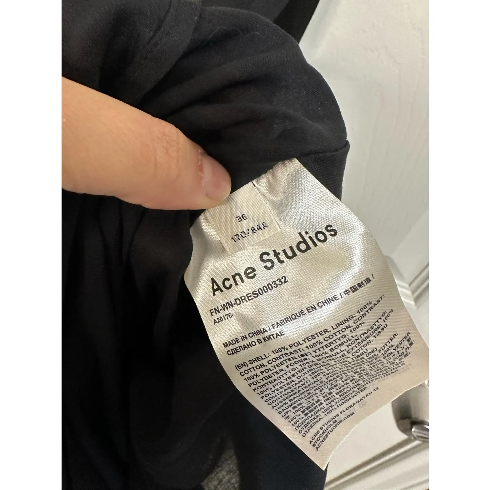 ACNE STUDIOS Bias-cut Patchwork Dress black size‎ 36 NEW $630 - Image 6