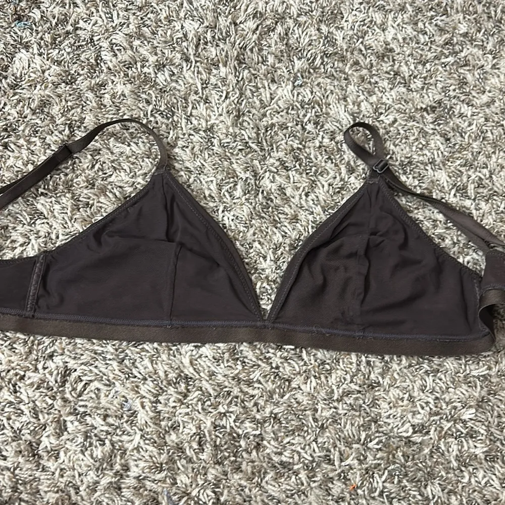 Express Brown Mesh Unlined Wireless Triangle Adjustable Bralette Sz M - Image 6